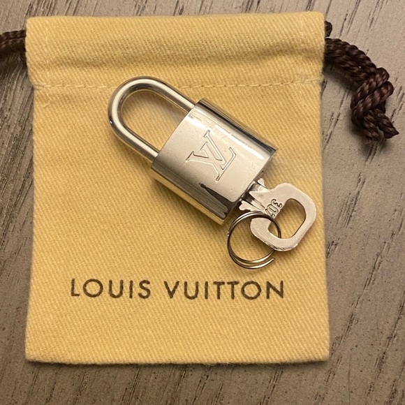 Authentic Louis Vuitton Silver padlock & key set #307 - Picture 2 of 11